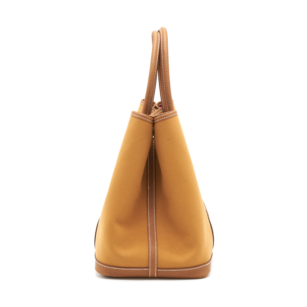 HERMES GARDEN PARTY 36 OFFICER BICOLOUR DUNE-MAGNOLIA/GOLD SHW