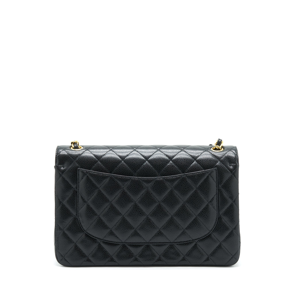 CHANEL JUMBO CLASSIC DOUBLE FLAP BAG CAVIAR BLACK GHW (MICROCHIP)