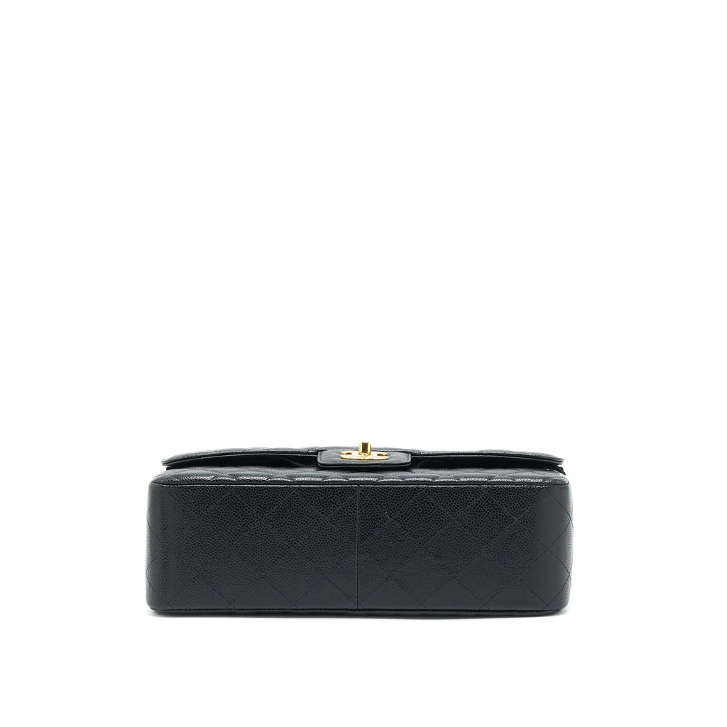 CHANEL JUMBO CLASSIC DOUBLE FLAP BAG CAVIAR BLACK GHW (MICROCHIP)