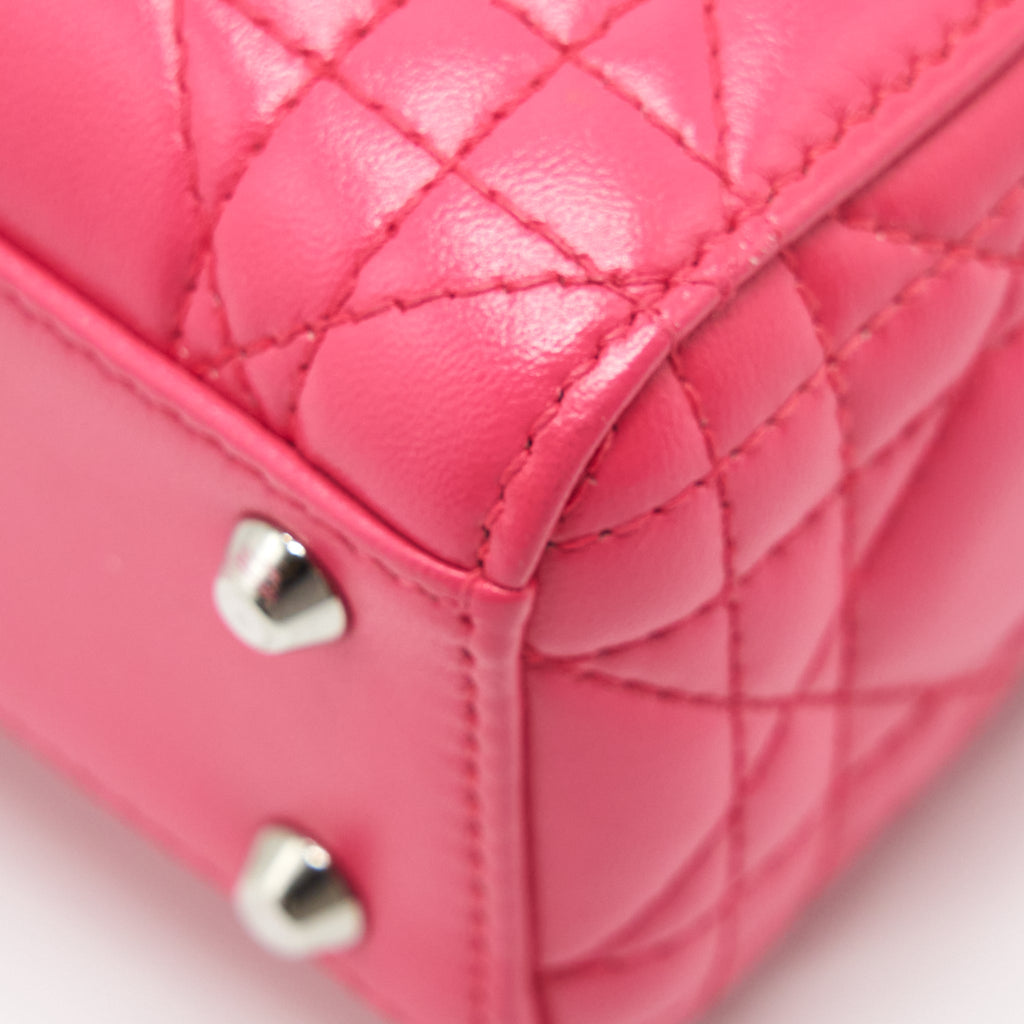 DIOR MINI LADY DIOR LAMBSKIN PINK SHW