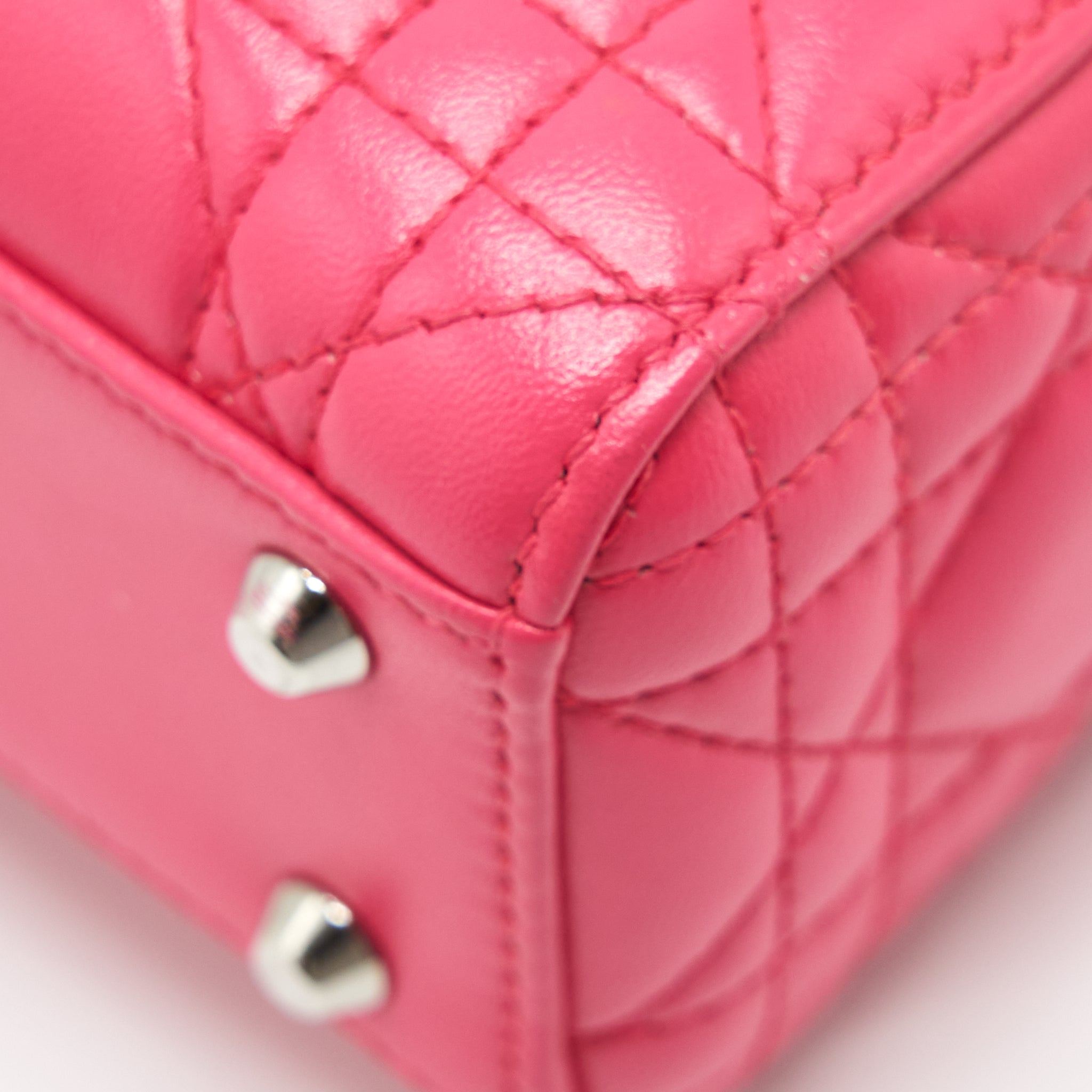 DIOR MINI LADY DIOR LAMBSKIN PINK SHW