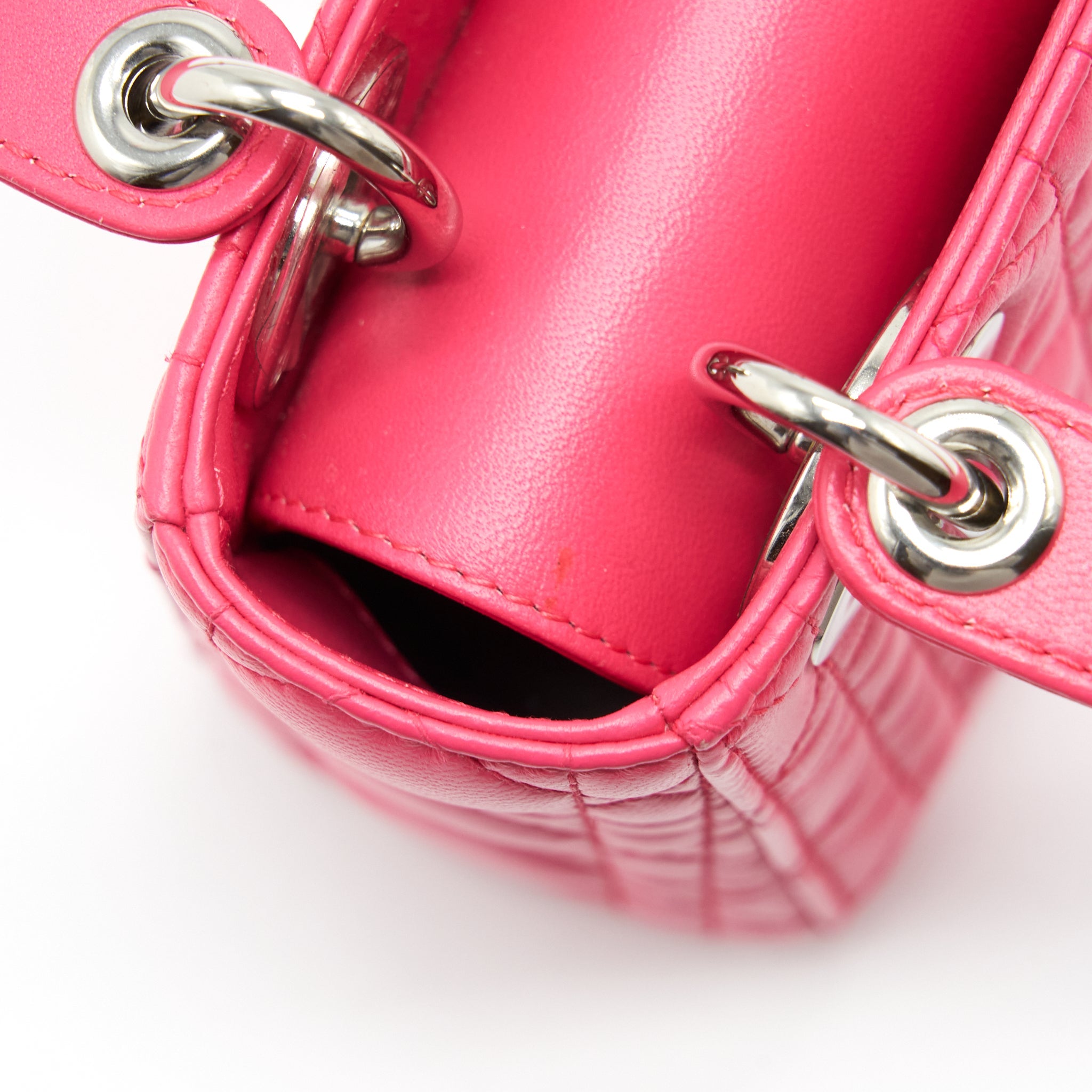 DIOR MINI LADY DIOR LAMBSKIN PINK SHW