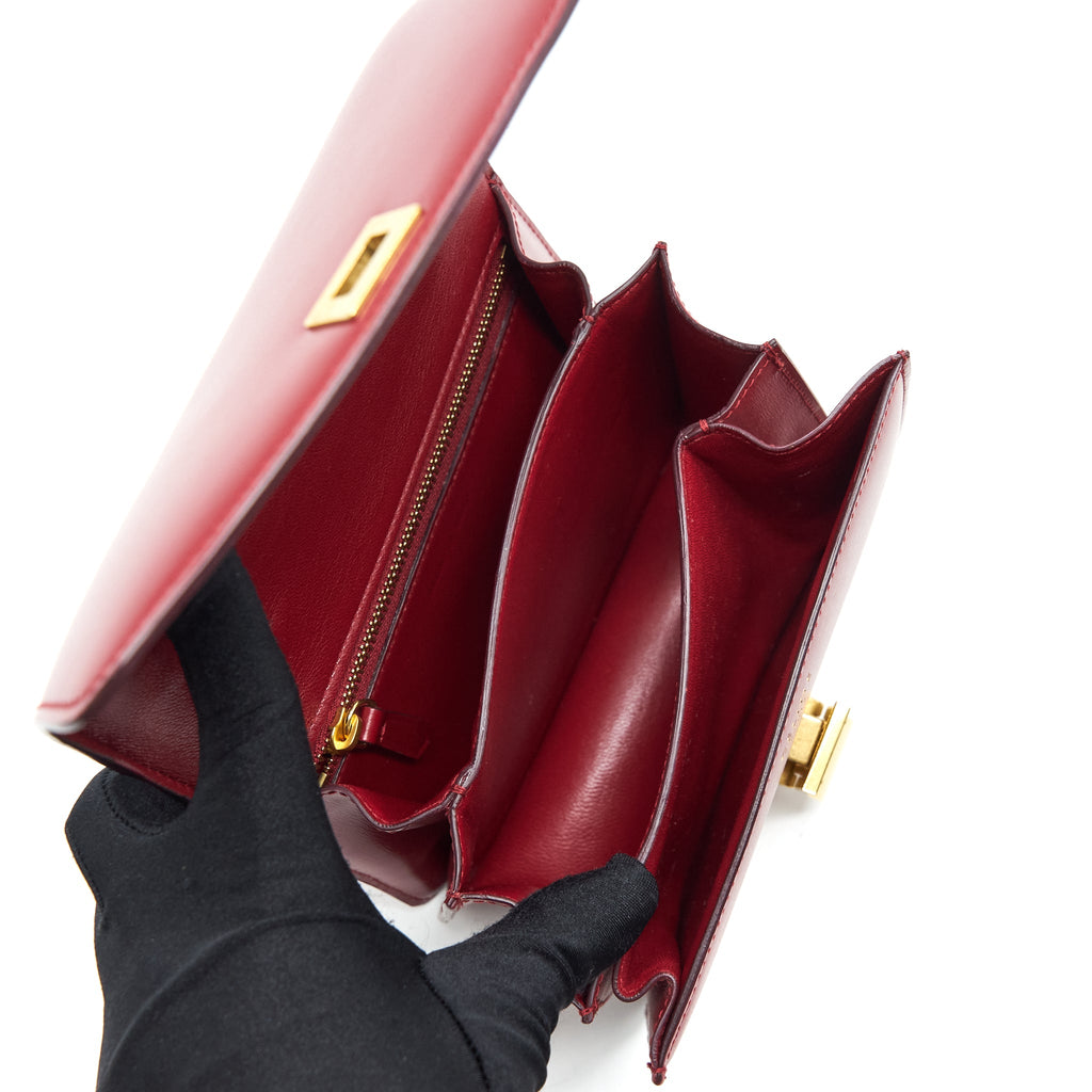 CELINE SMALL CLASSIC BAG IN BOX CALFSKIN RED GHW