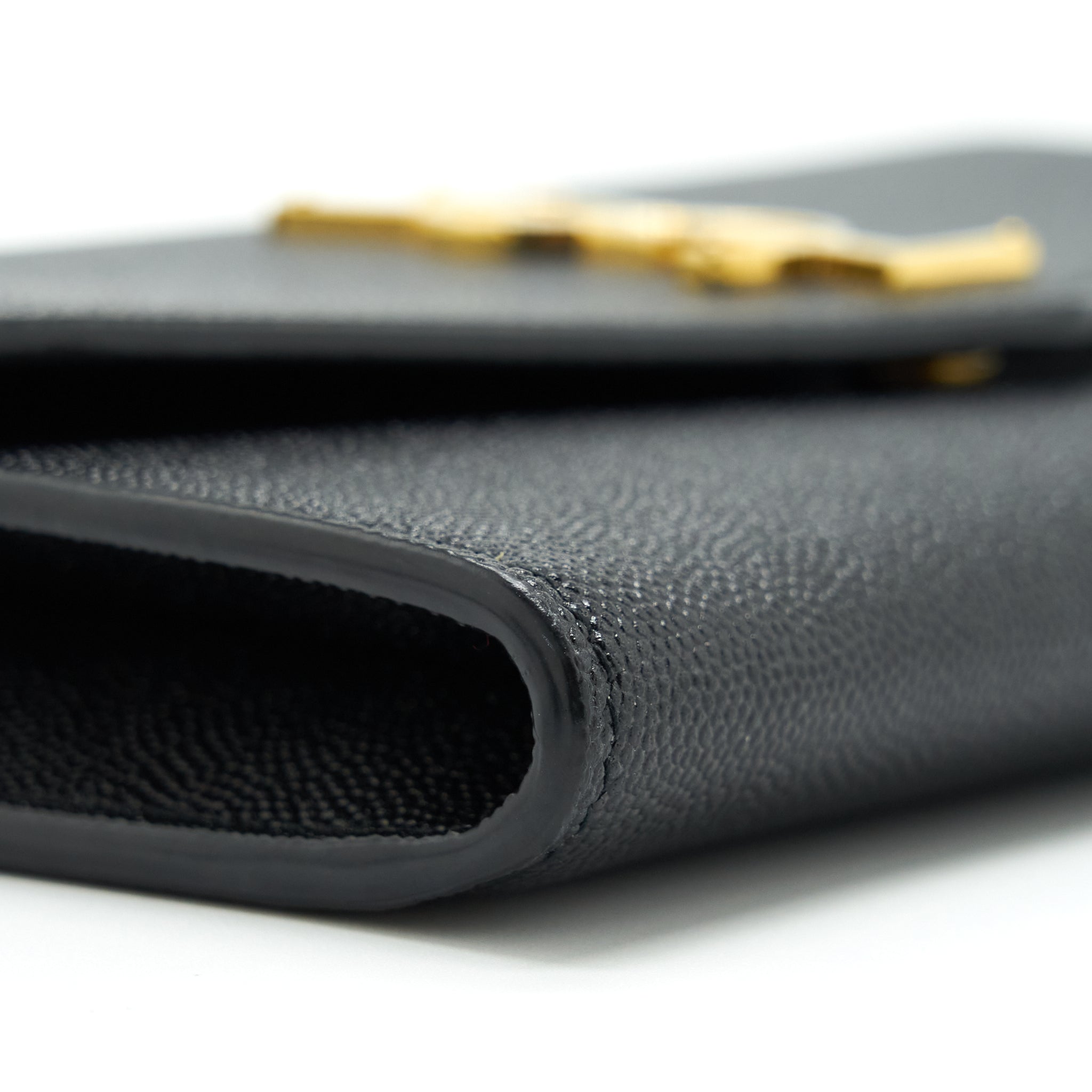 SAINT LAURENT/YSL ENVELOP SMALL CROSSBODY BAG GRAINED CALFSKIN BLACK GHW