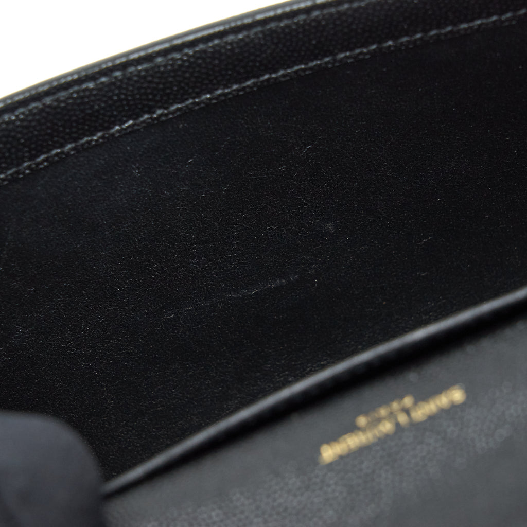 SAINT LAURENT/YSL ENVELOP SMALL CROSSBODY BAG GRAINED CALFSKIN BLACK GHW