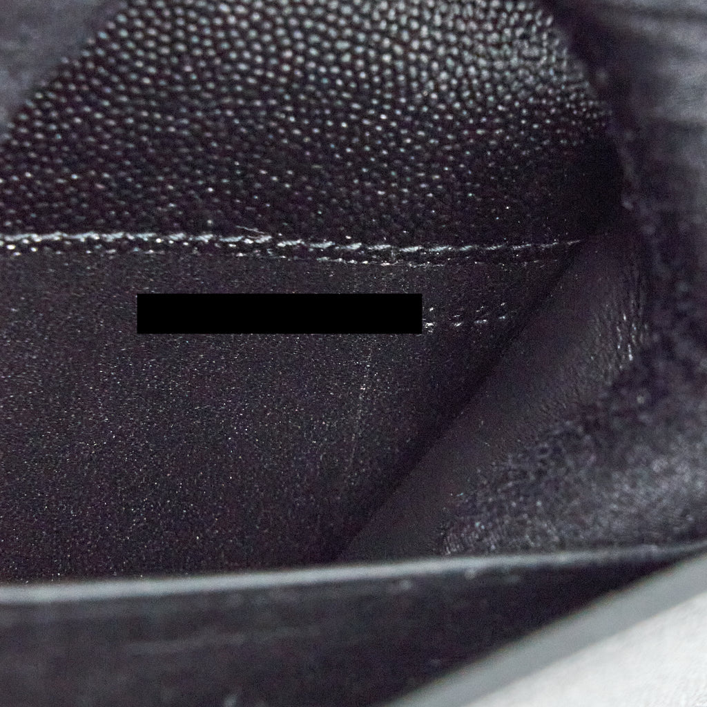 SAINT LAURENT/YSL ENVELOP SMALL CROSSBODY BAG GRAINED CALFSKIN BLACK GHW
