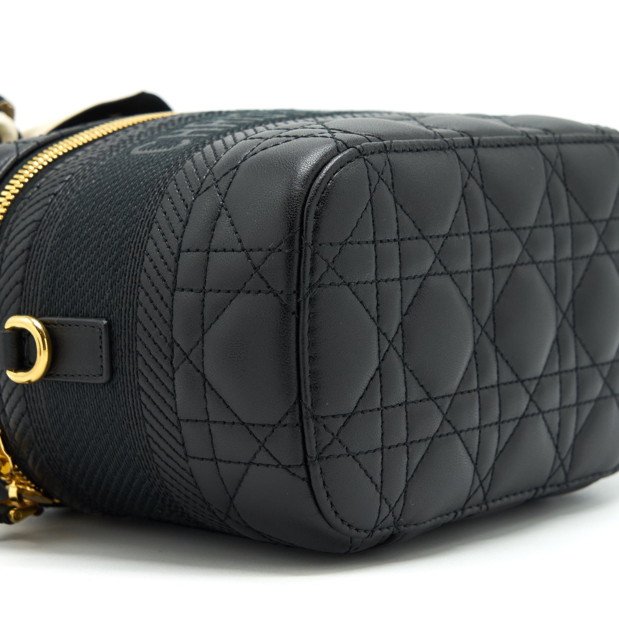 DIOR SMALL DIORTRAVEL VANITY CASE BLACK GHW WITH AN EXTRA TWILLY