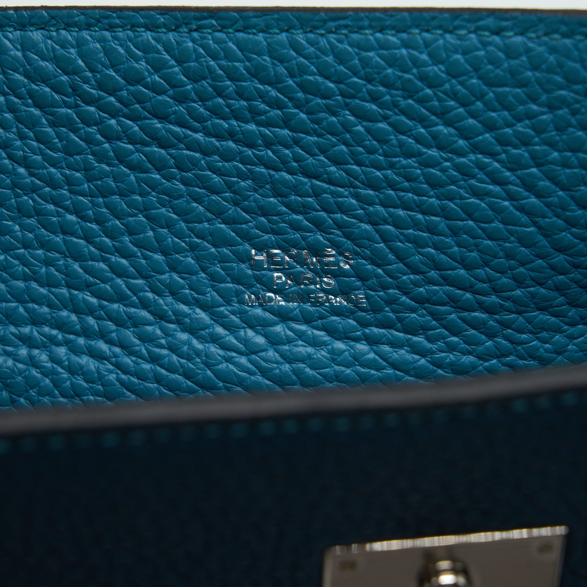 HERMES SO KELLY 22 TOGO BLUE COLVERT / TURQUOISE SHW