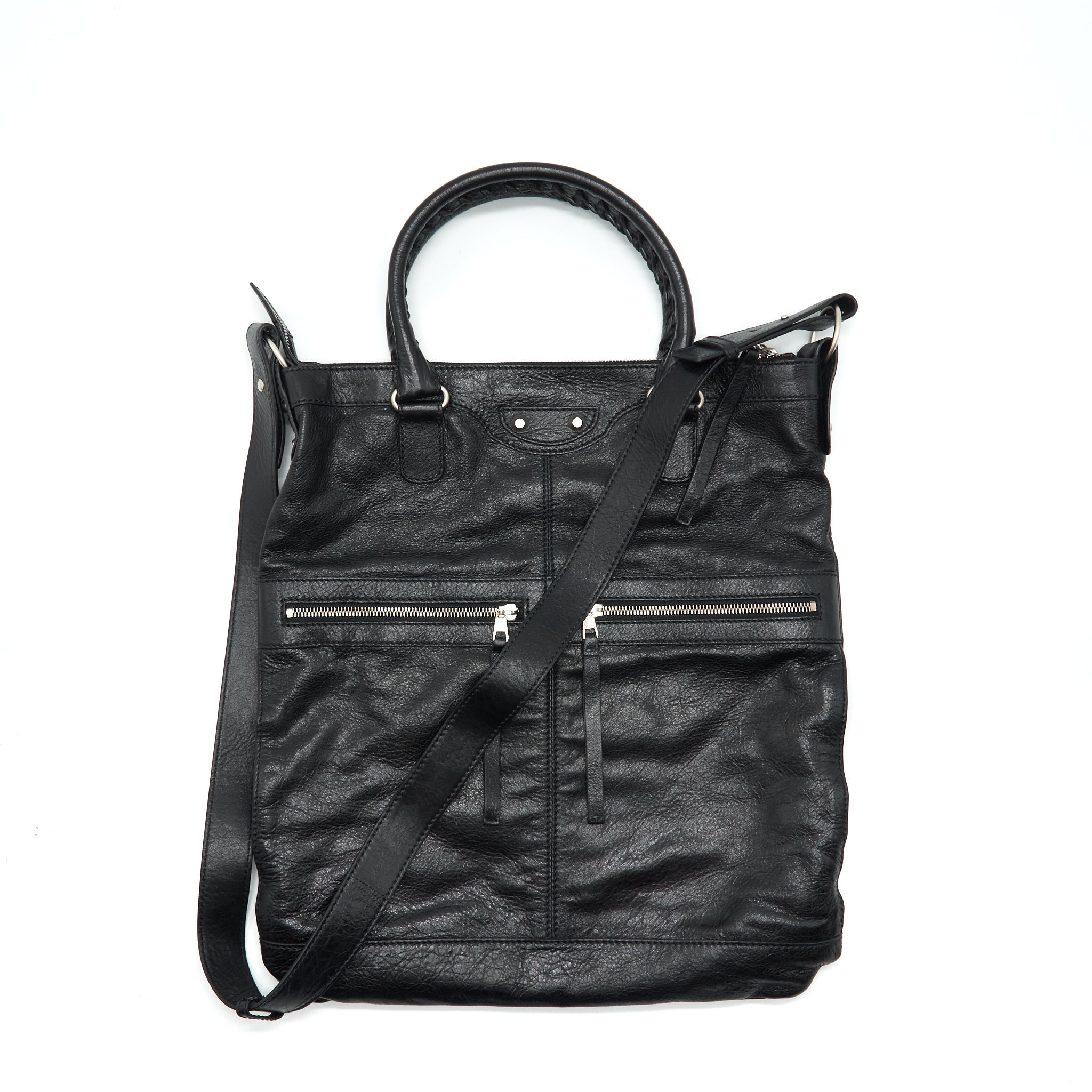 BALENCIAGA TOP HANDLE VERTICAL TOTE BAG BLACK SHW