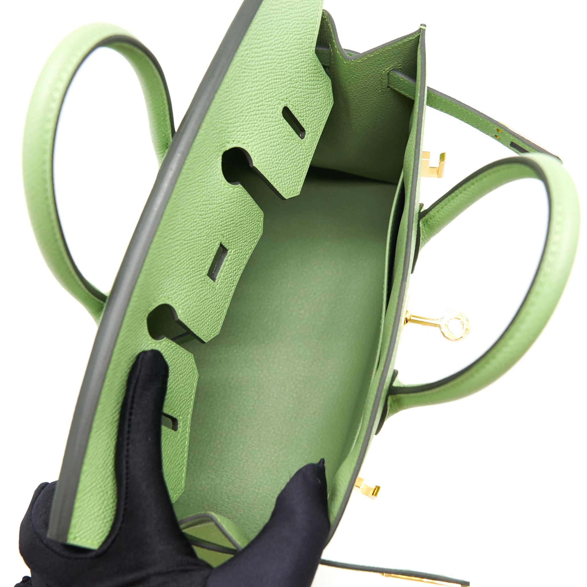 HERMES BIRKIN 25 SELLIER VERT CRIQUET GHW