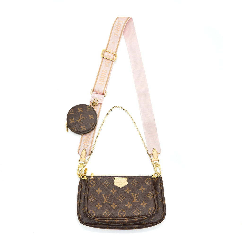 LOUIS VUITTON MULTI POCHETTE ACCESSORIES MONOGRAM CANVAS ROSE CLAIR GHW