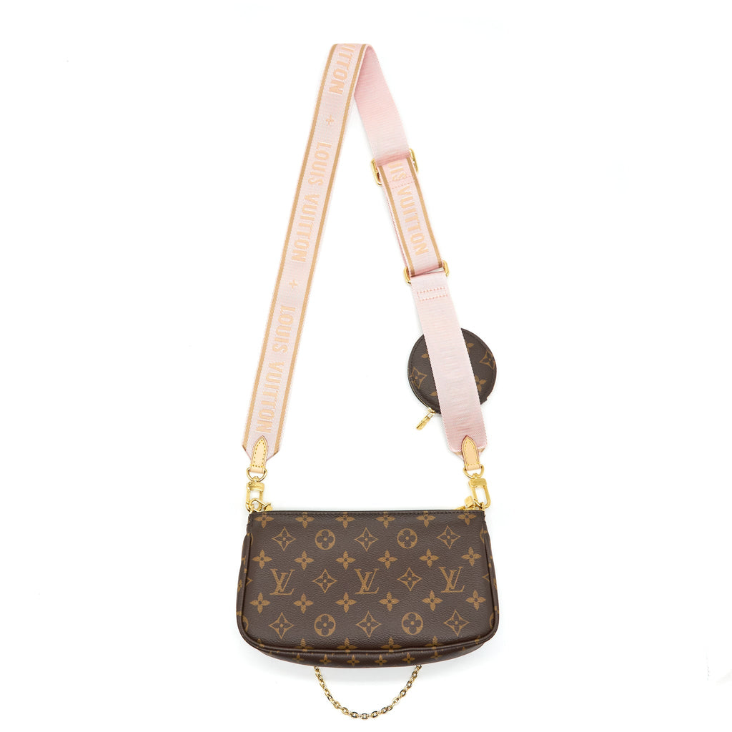 LOUIS VUITTON MULTI POCHETTE ACCESSORIES MONOGRAM CANVAS ROSE CLAIR GHW