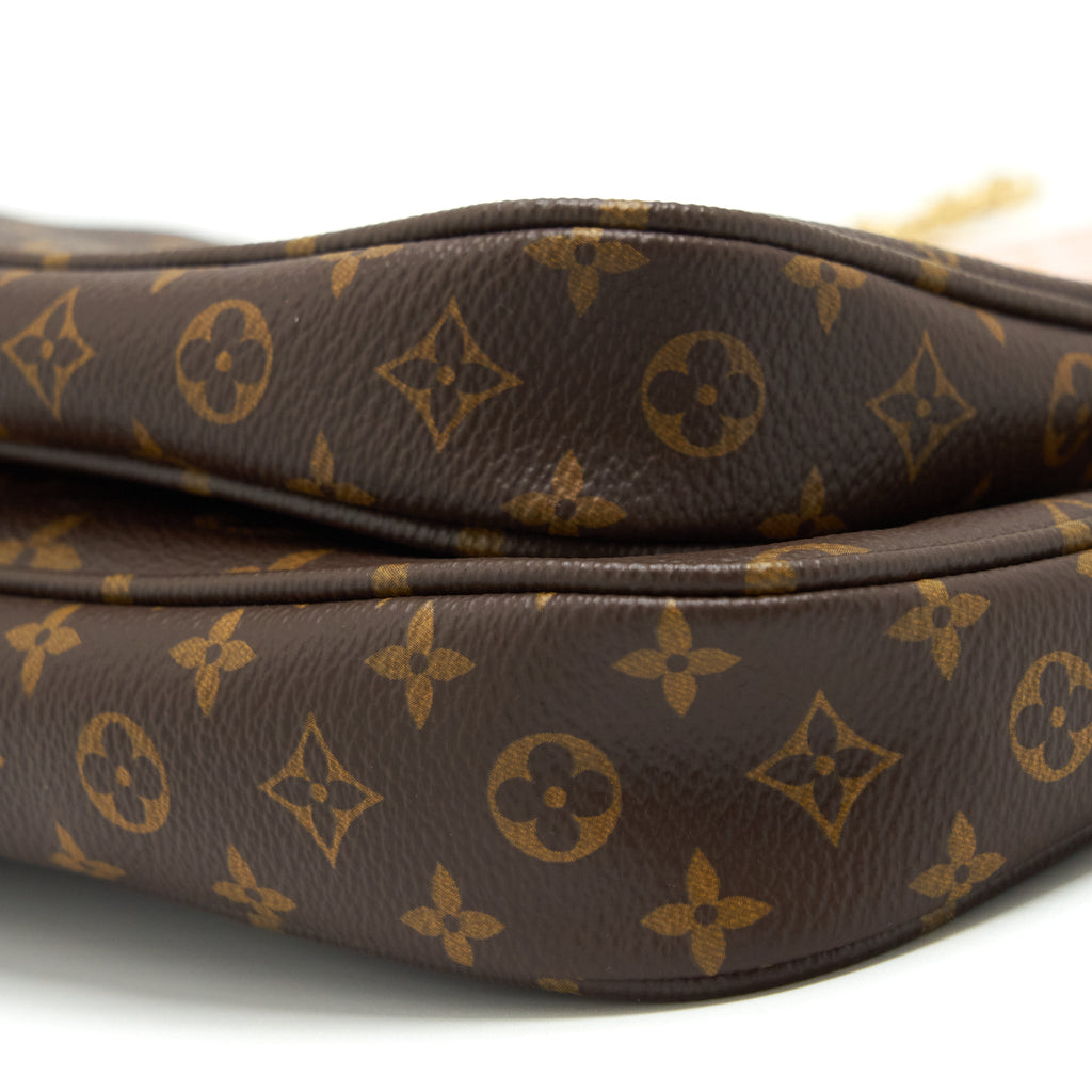 LOUIS VUITTON MULTI POCHETTE ACCESSORIES MONOGRAM CANVAS ROSE CLAIR GHW