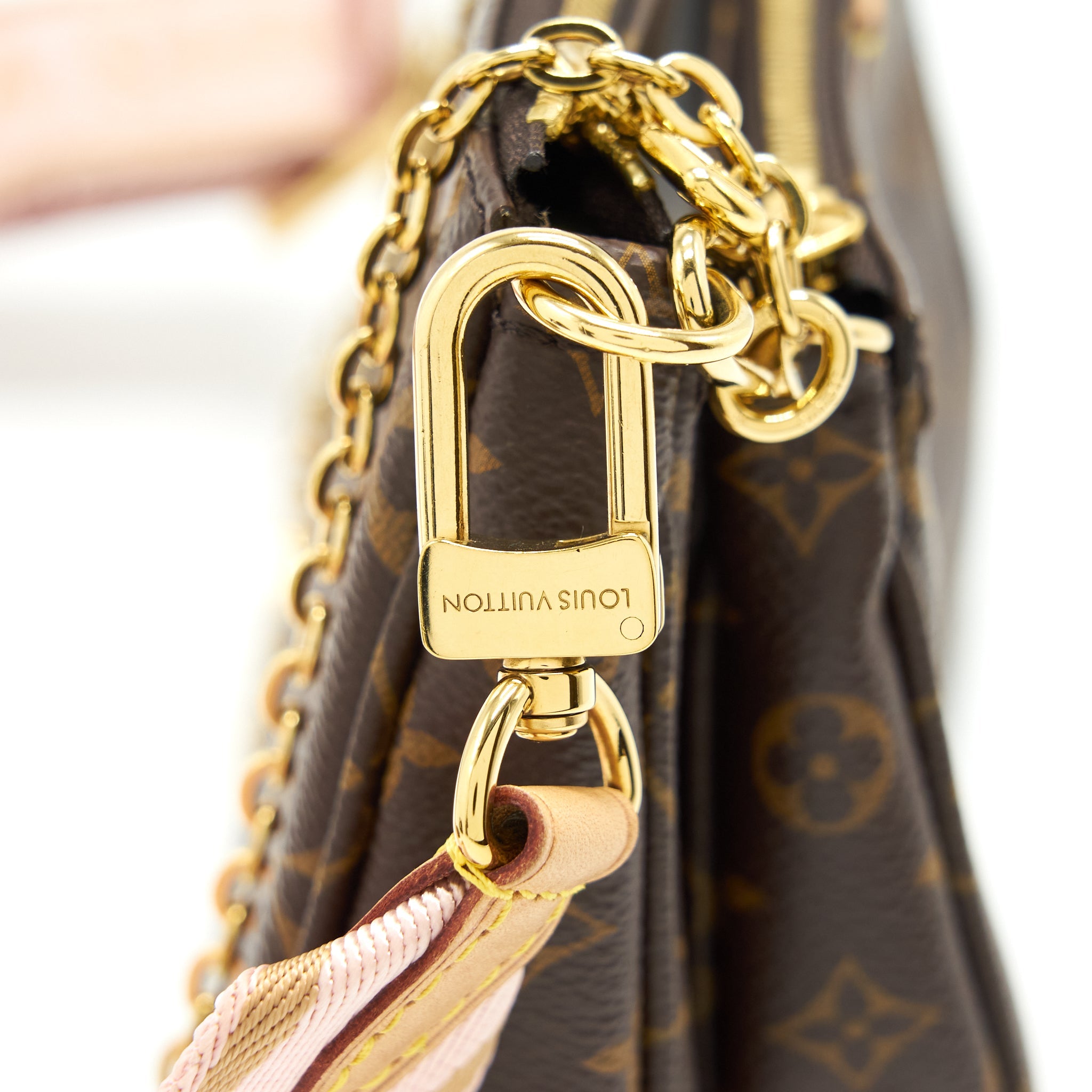 LOUIS VUITTON MULTI POCHETTE ACCESSORIES ROSE CLAIR MONOGRAM CANVAS GHW