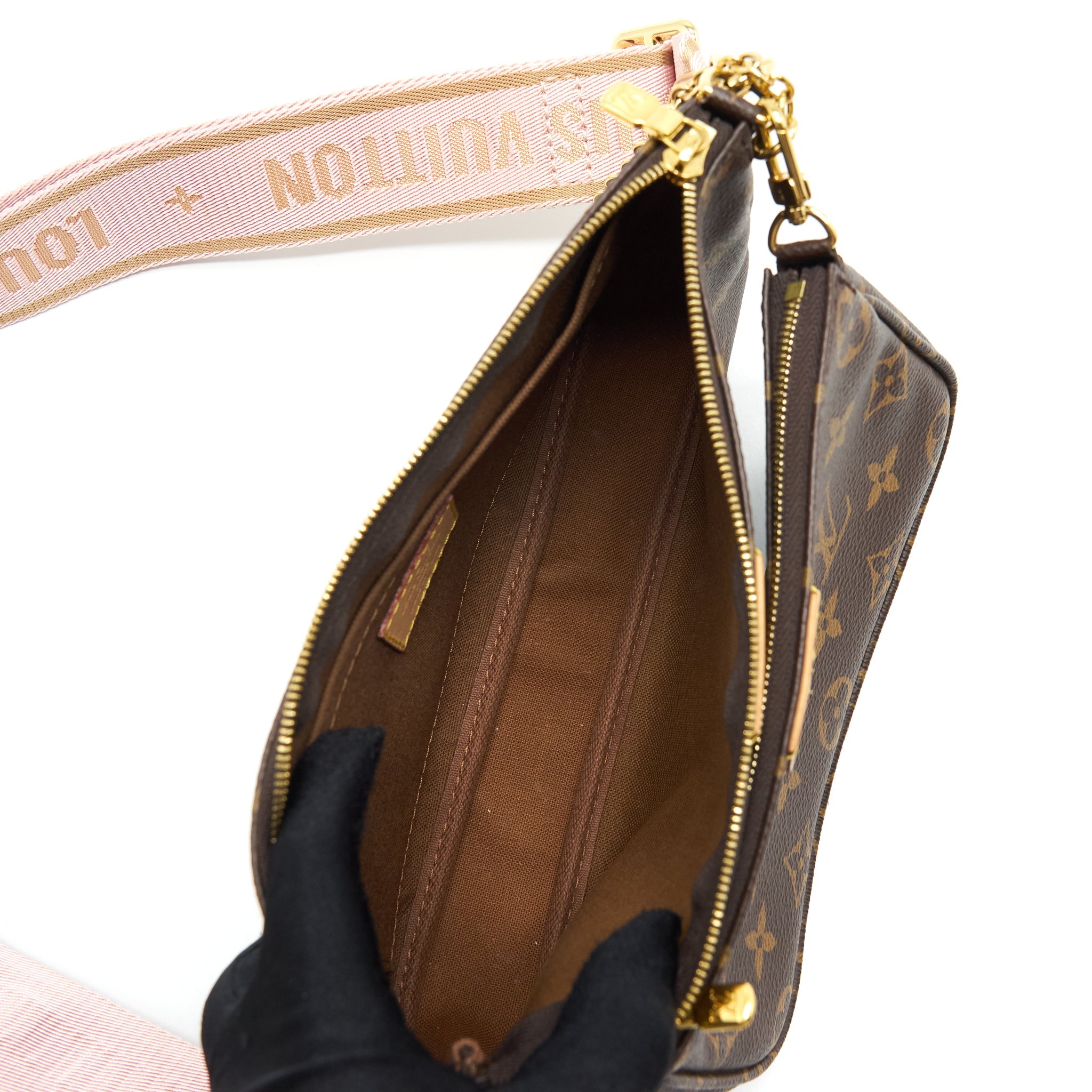 LOUIS VUITTON MULTI POCHETTE ACCESSORIES ROSE CLAIR MONOGRAM CANVAS GHW