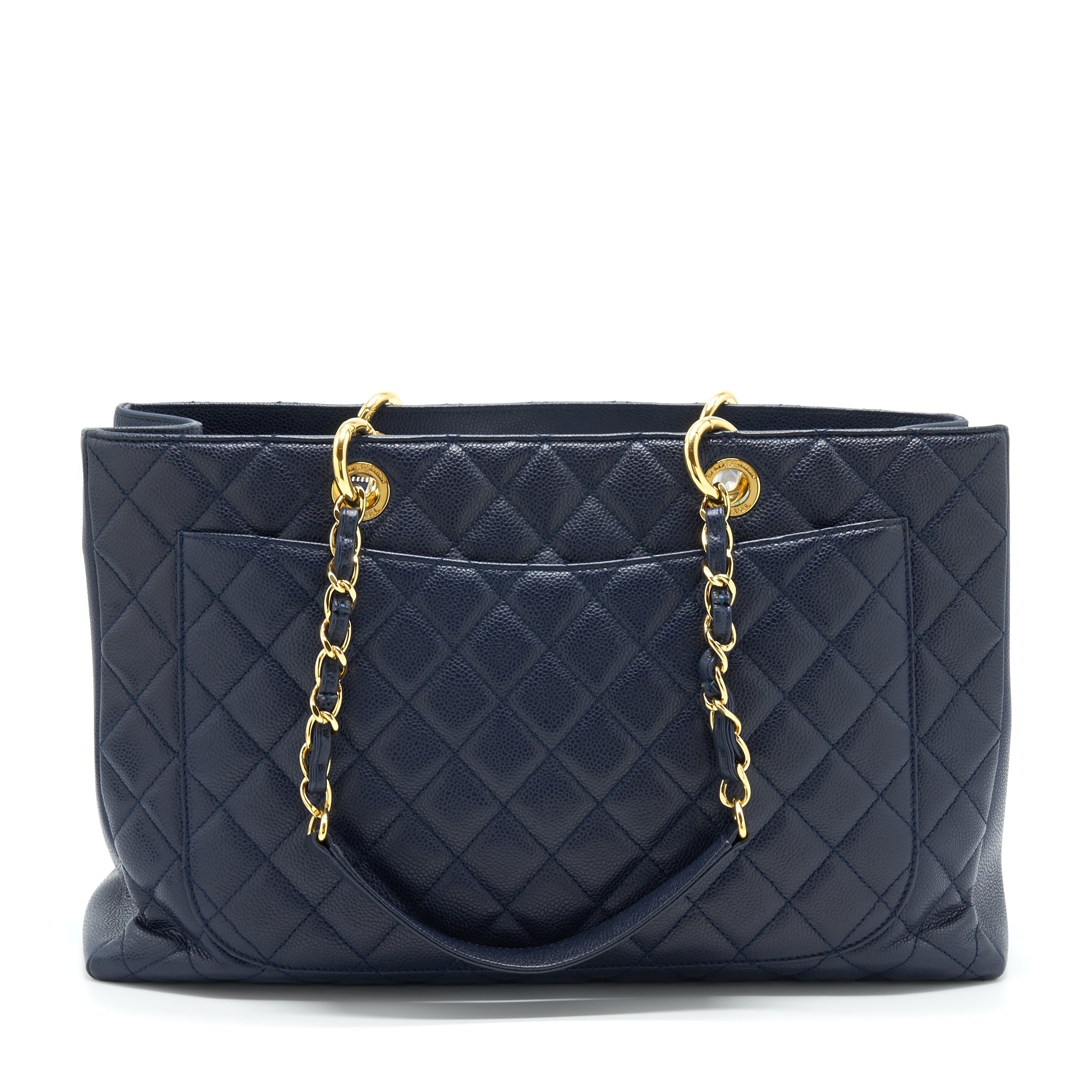CHANEL GRAND SHOPPING TOTE XL CAVIAR NAVY GHW