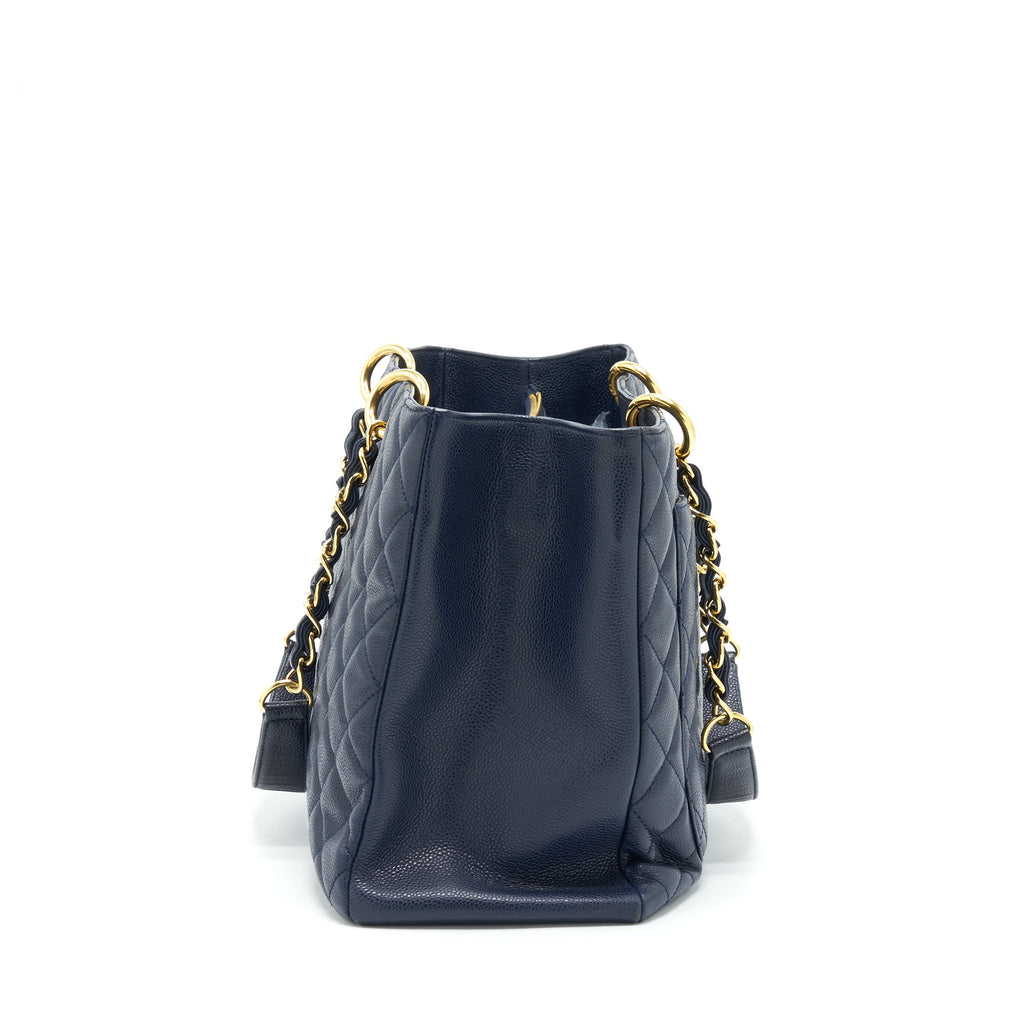 CHANEL GRAND SHOPPING TOTE XL CAVIAR NAVY GHW