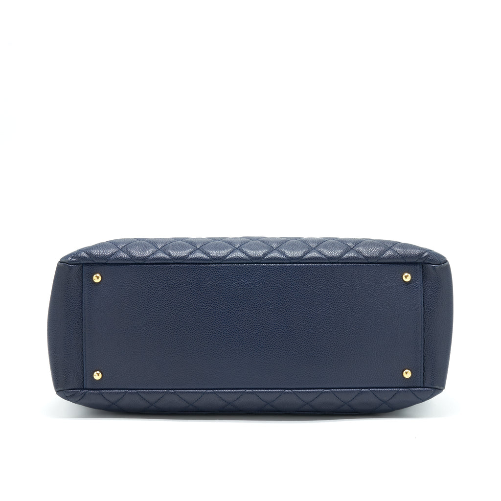 CHANEL GRAND SHOPPING TOTE XL CAVIAR NAVY GHW