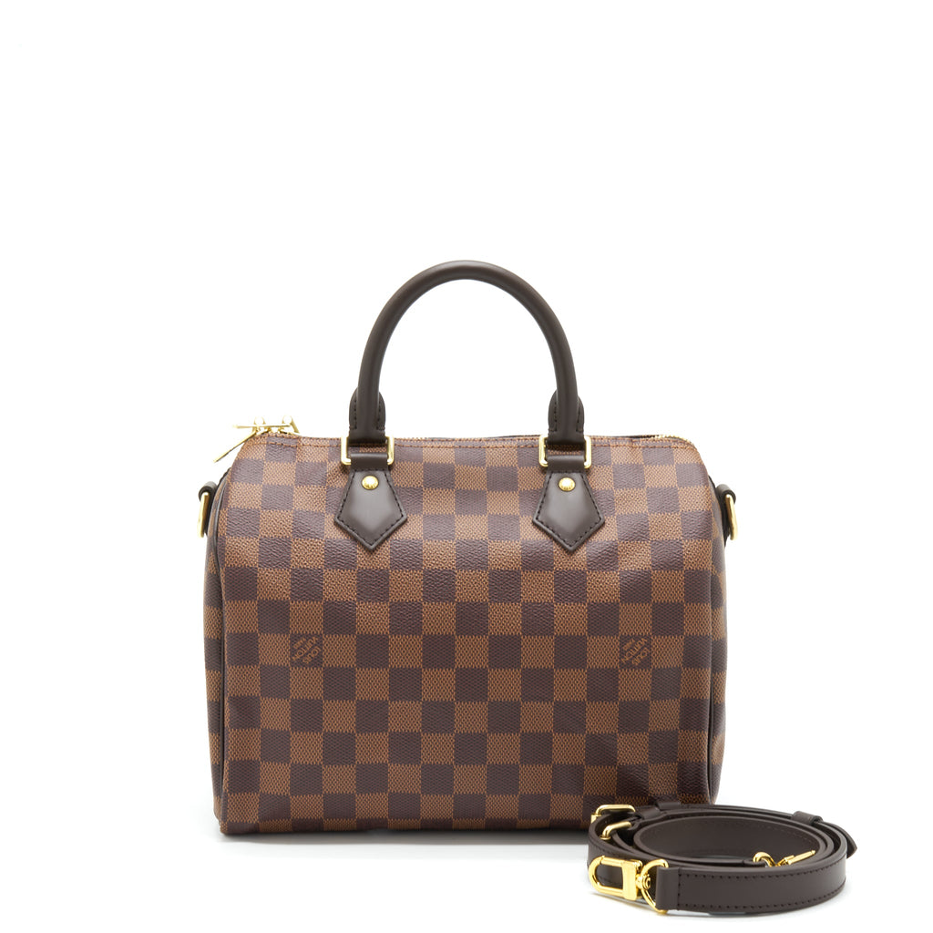LOUIS VUITTON SPEEDY BANDOULIERE 25 DAMIER EBENE CANVAS GHW