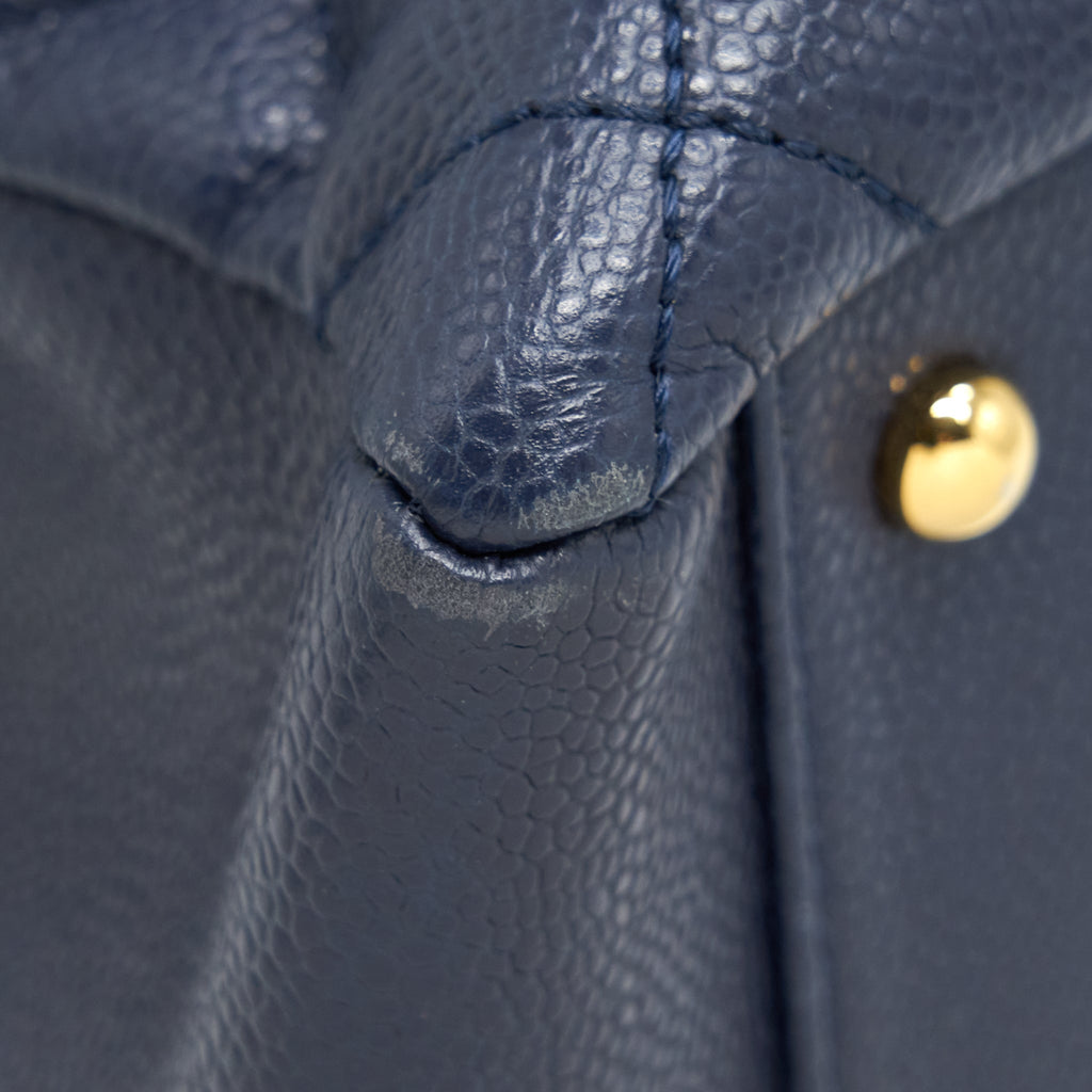 CHANEL GRAND SHOPPING TOTE XL CAVIAR NAVY GHW