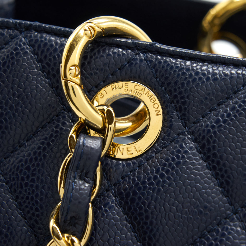 CHANEL GRAND SHOPPING TOTE XL CAVIAR NAVY GHW