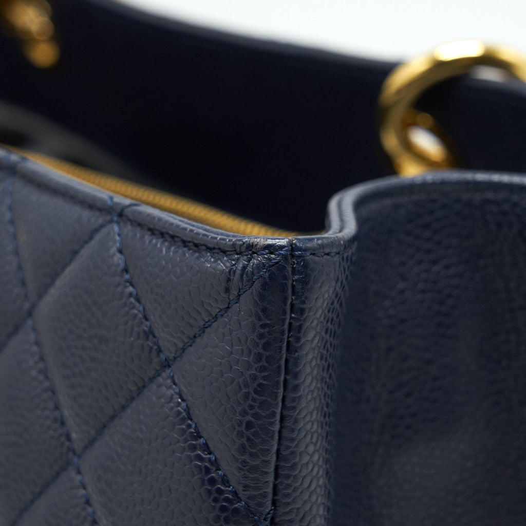 CHANEL GRAND SHOPPING TOTE XL CAVIAR NAVY GHW