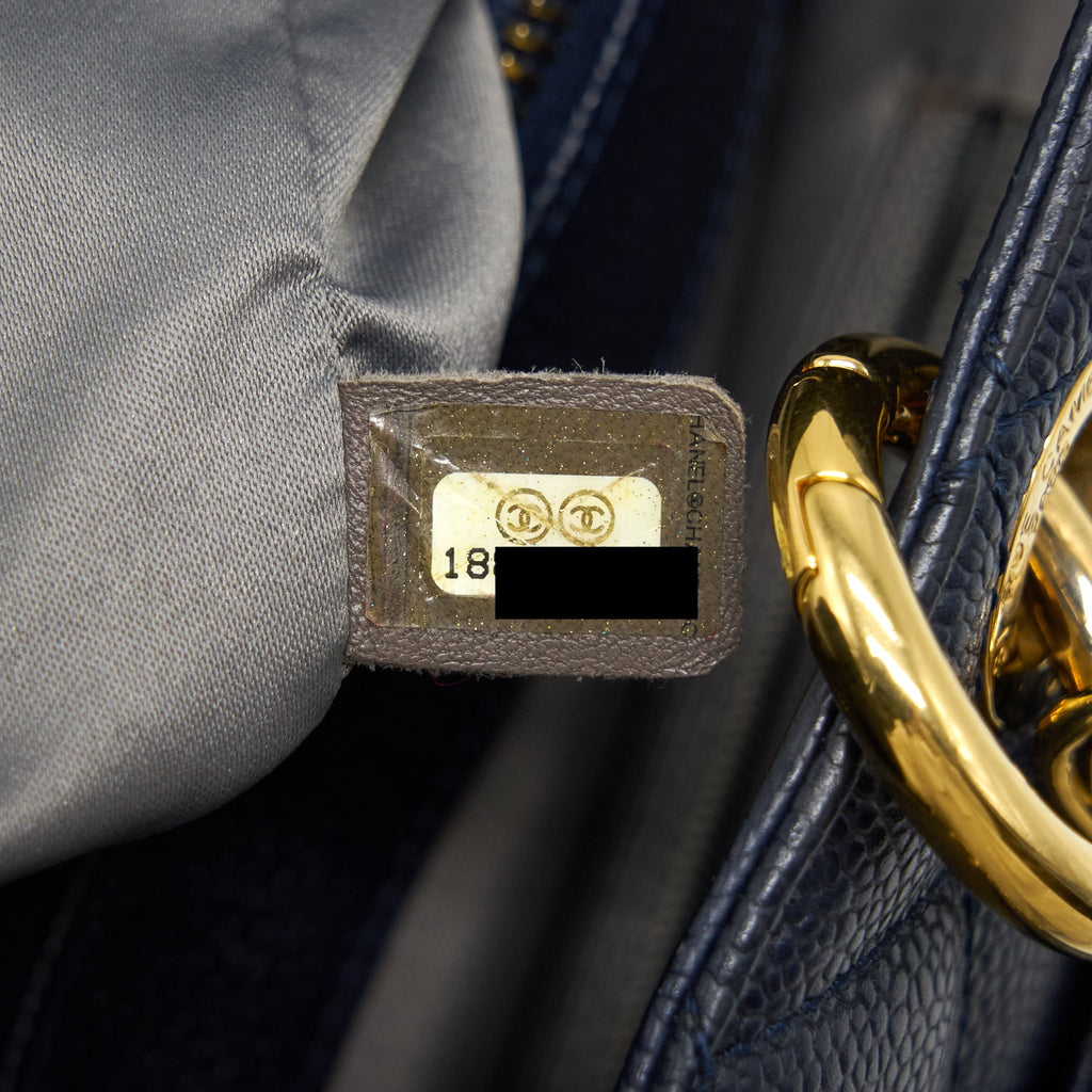 CHANEL GRAND SHOPPING TOTE XL CAVIAR NAVY GHW