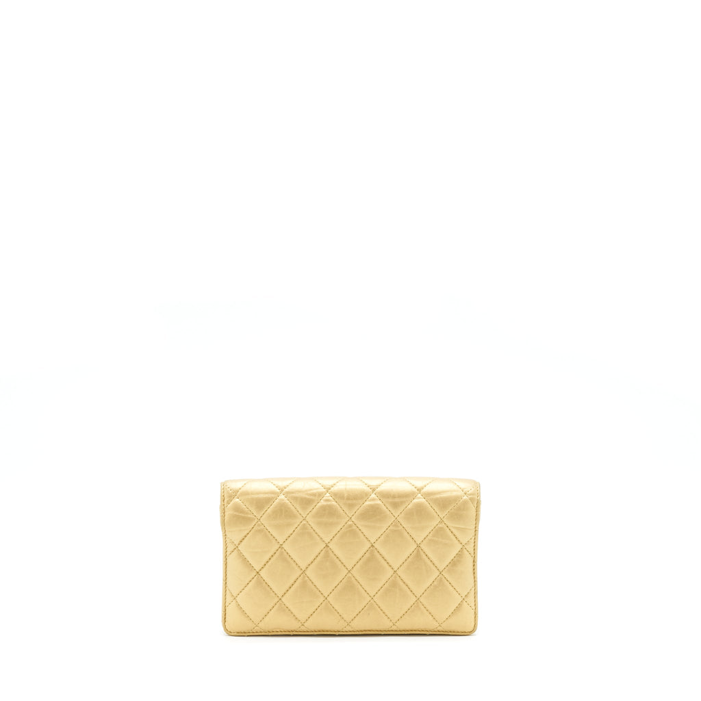 CHANEL QUILTED 2.55 WALLET CALFSKIN GOLD RUTHENIUM SLIVER HARDWARE