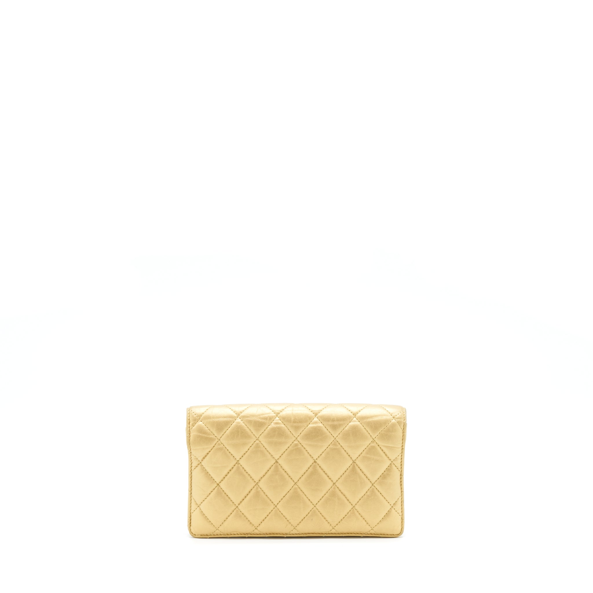 CHANEL QUILTED 2.55 WALLET CALFSKIN GOLD RUTHENIUM SLIVER HARDWARE