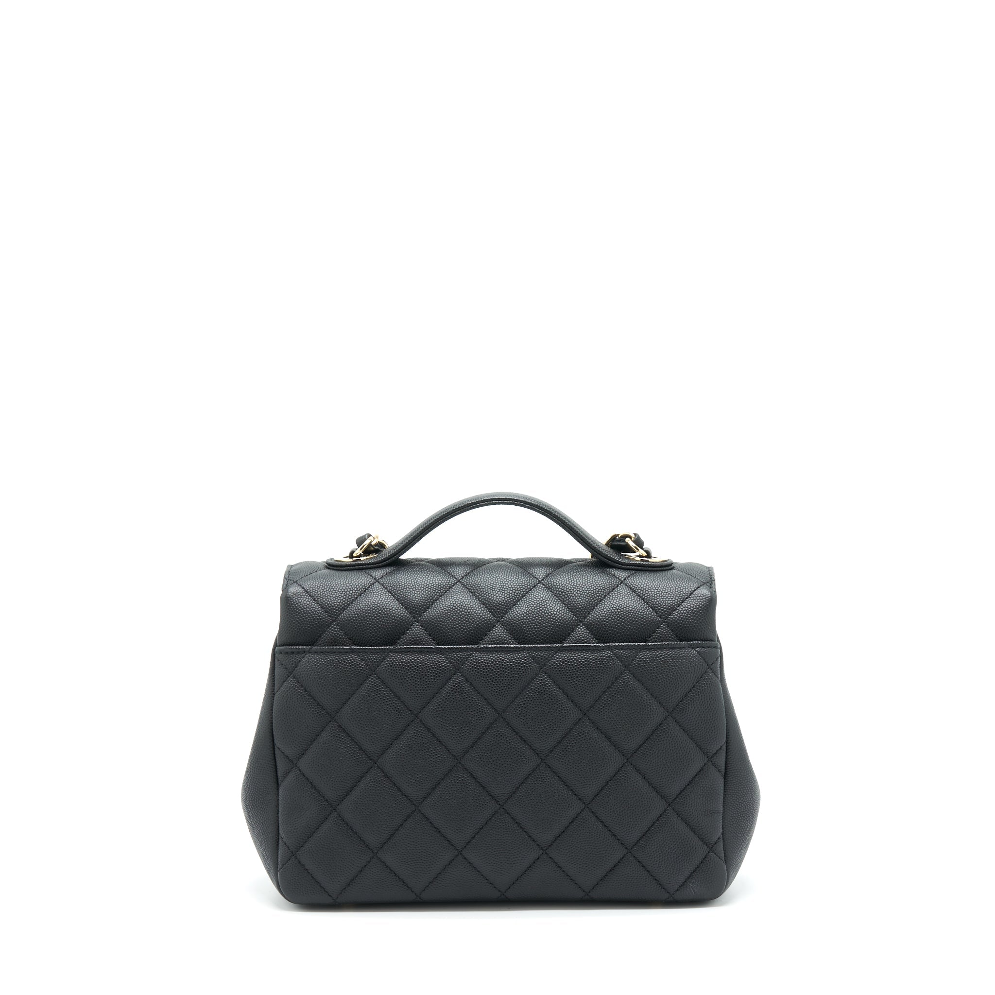 CHANEL MEDIUM BUSINESS AFFINITY CAVIAR BLACK LGHW