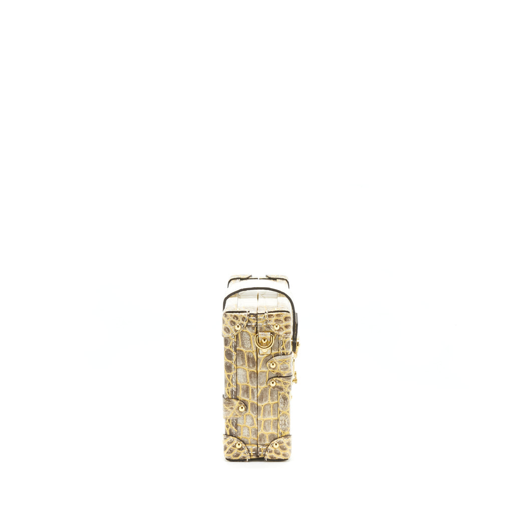 LOUIS VUITTON PETITE MALLE NILOTICUS CROCODILE WHITE GHW