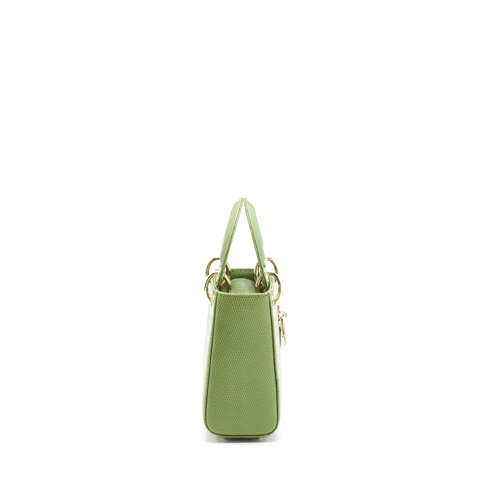 DIOR MINI LADY DIOR LIZARD LIGHT GREEN SHW