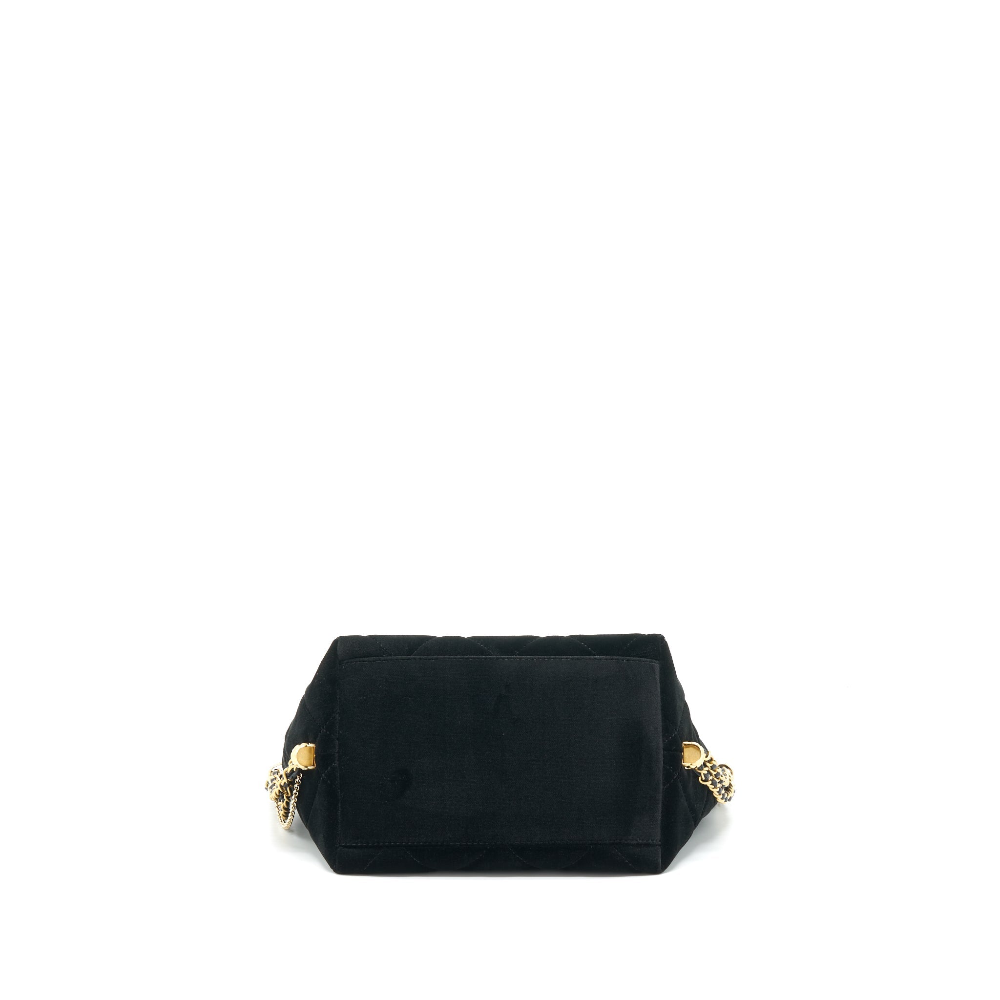 CHANEL BUCKET BAG VELVET BLACK GHW