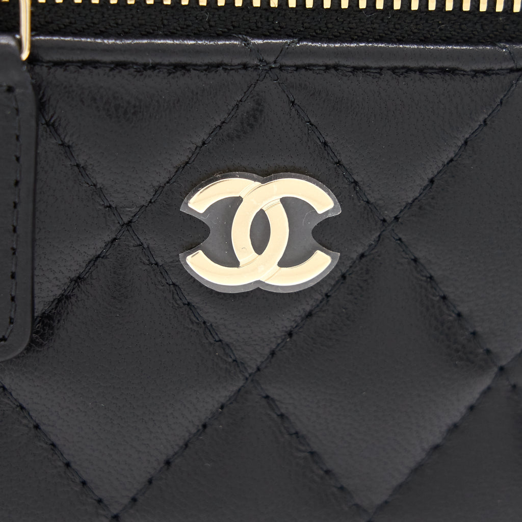CHANEL 21C LONG VANITY WITH CHAIN LAMBSKIN BLACK WITH LGHW