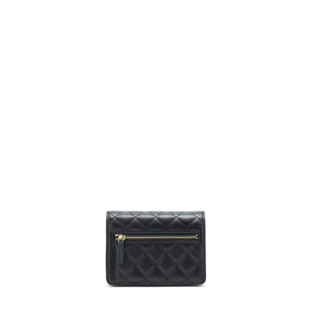 CHANEL MINI WALLET ON CHAIN CAVIAR BLACK LGHW