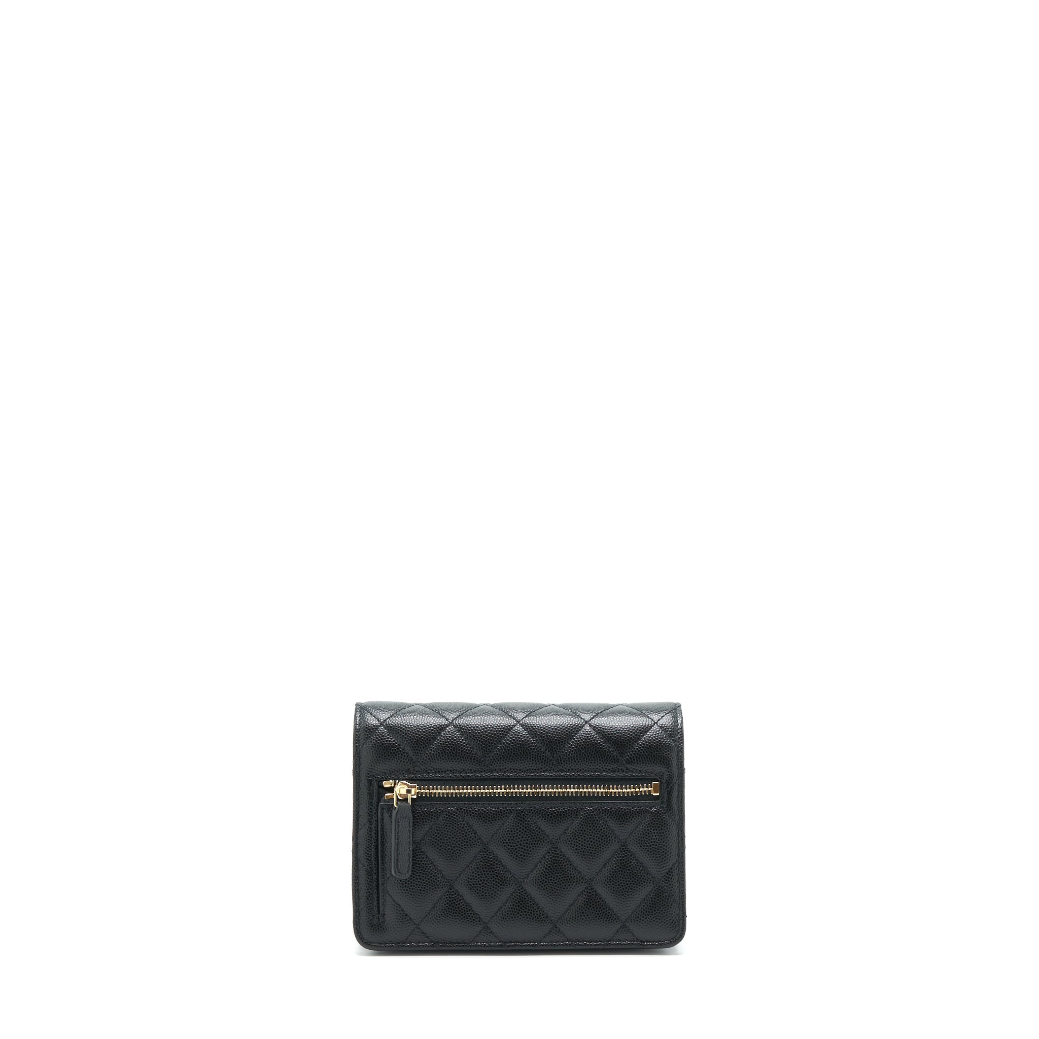 CHANEL MINI WALLET ON CHAIN CAVIAR BLACK LGHW
