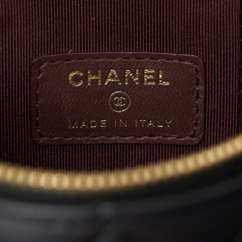 CHANEL 21C LONG VANITY WITH CHAIN LAMBSKIN BLACK WITH LGHW