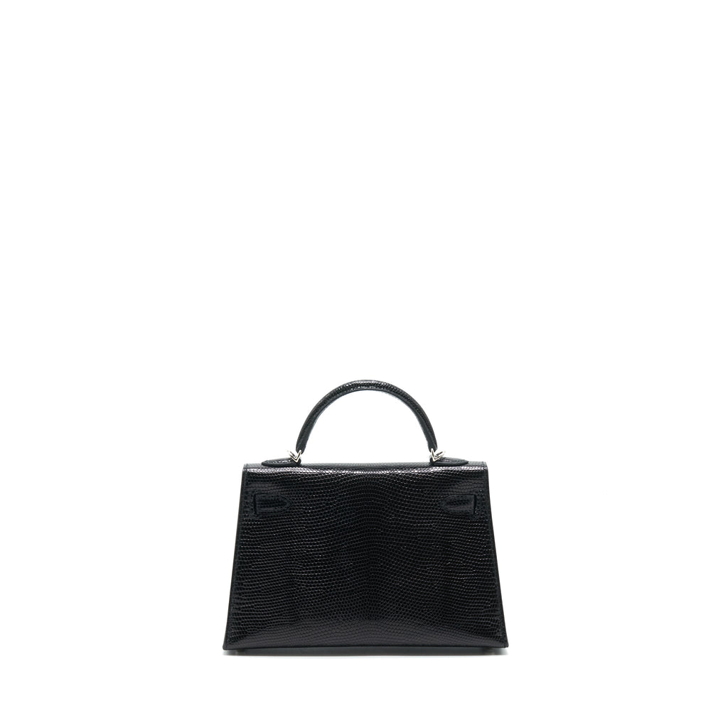 HERMES MINI KELLY 20CM LIZARD BLACK SHW