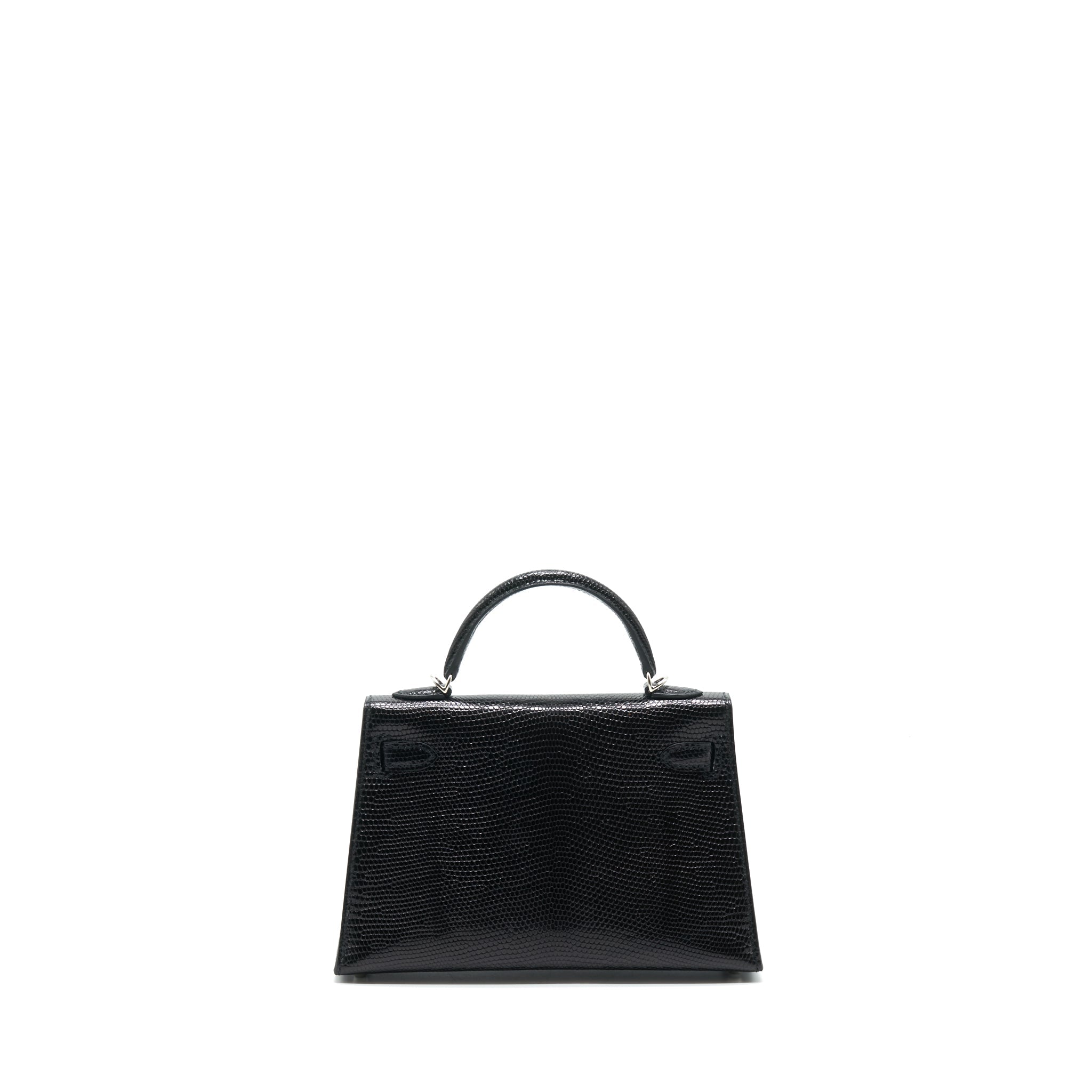 HERMES MINI KELLY 20CM LIZARD BLACK SHW