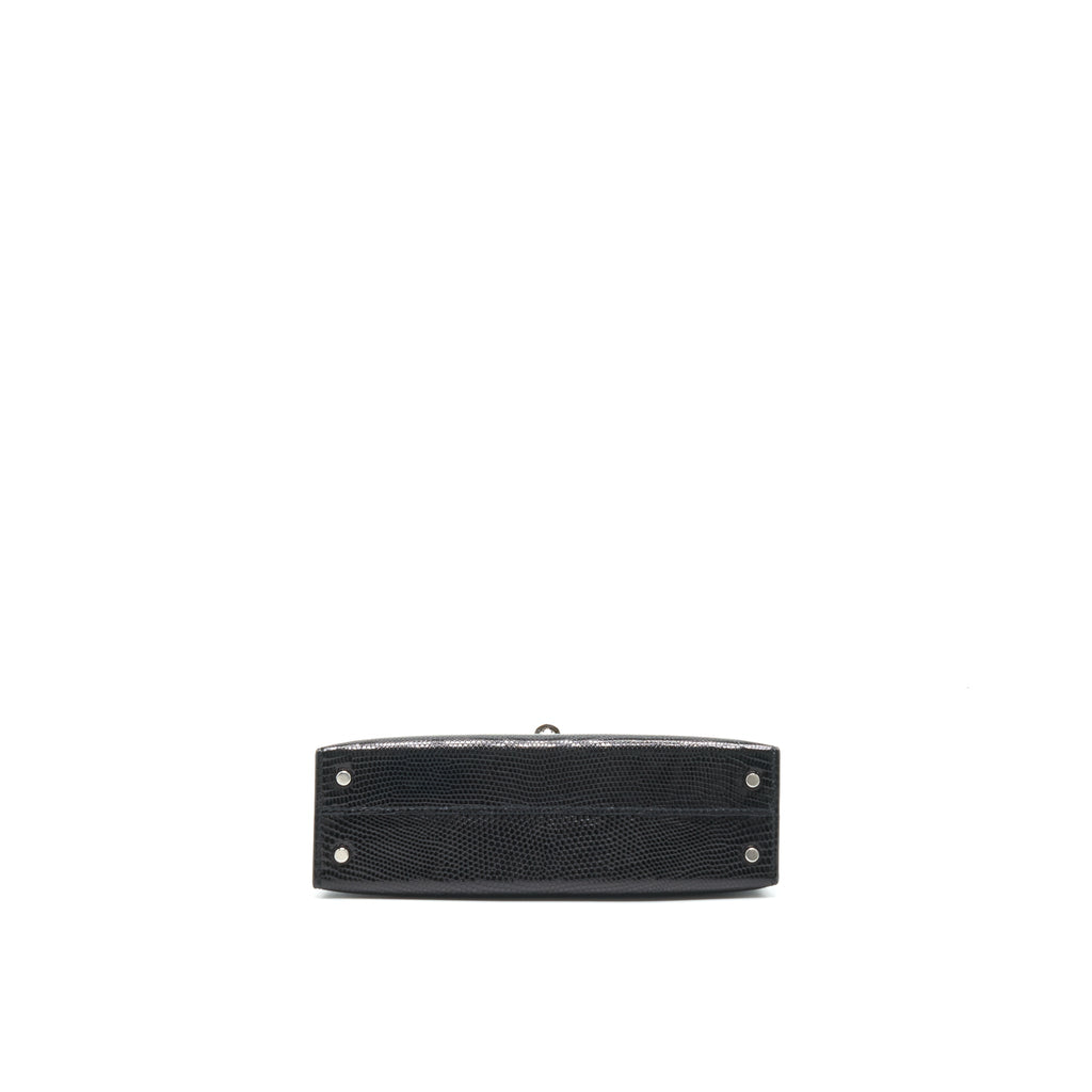HERMES MINI KELLY 20CM LIZARD BLACK SHW