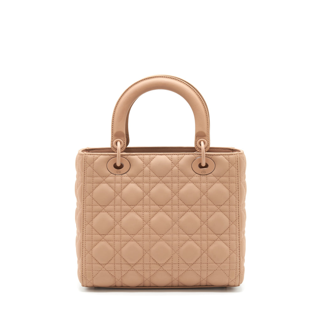 DIOR MEDIUM LADY DIOR BLUSH ULTRAMATTE CANNAGE CALFSKIN BAG
