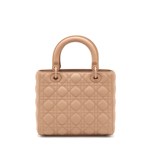 DIOR MEDIUM LADY DIOR BLUSH ULTRAMATTE CANNAGE CALFSKIN BAG