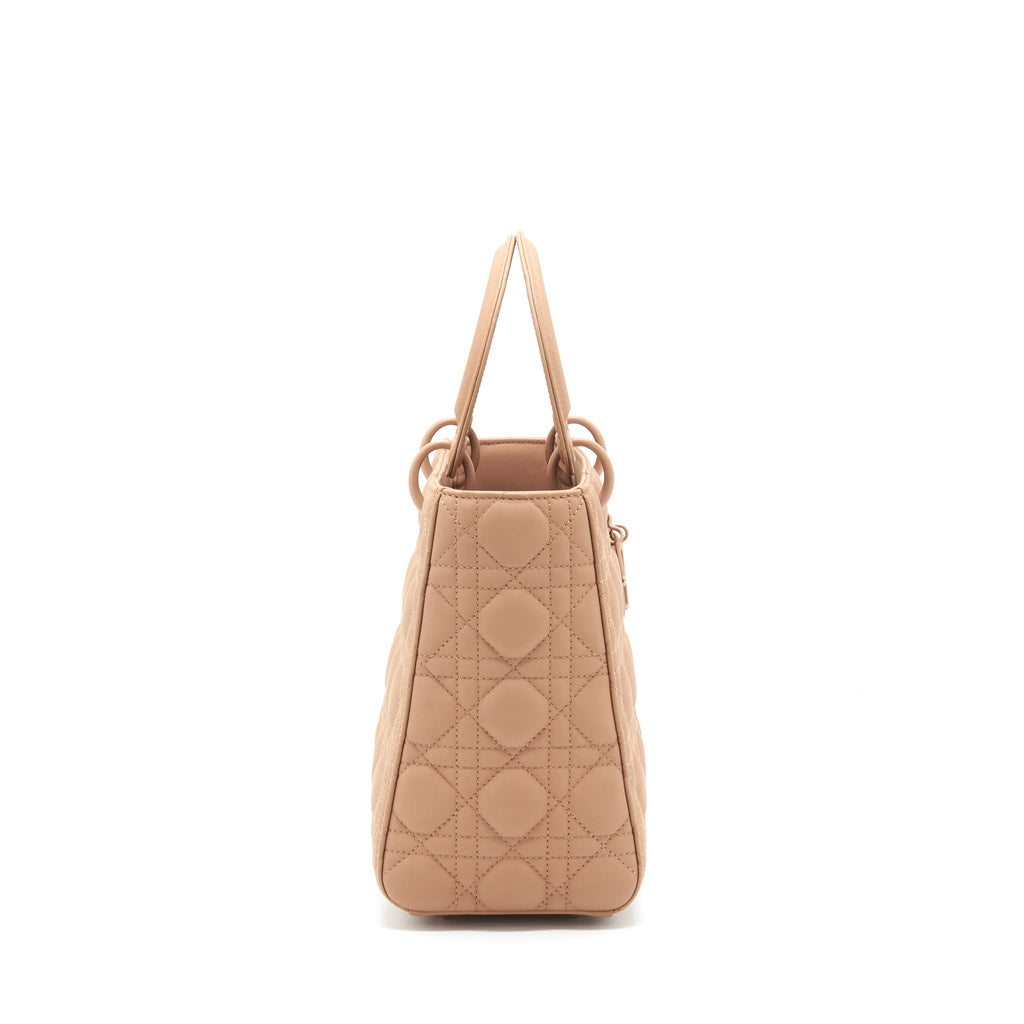DIOR MEDIUM LADY DIOR BLUSH ULTRAMATTE CANNAGE CALFSKIN BAG