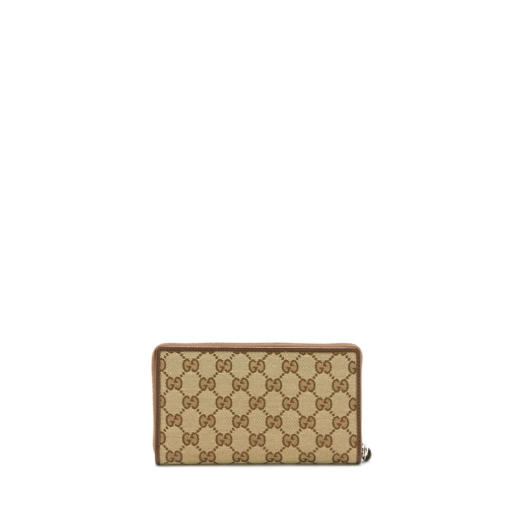 GUCCI X BALENCIAGA BROWN 2021 CLASSIC ZIP LONG WALLET SHW