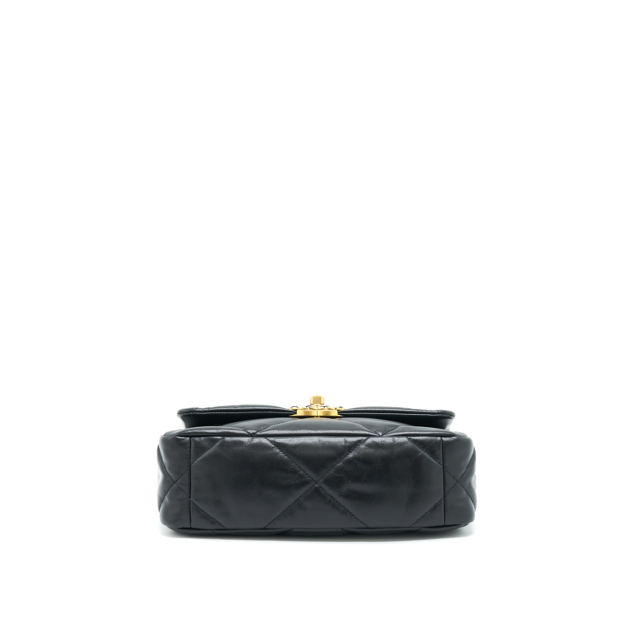 CHANEL SMALL 19 BAG GOATSKIN BLACK WITH GOLD/SLIVER HARDWARE