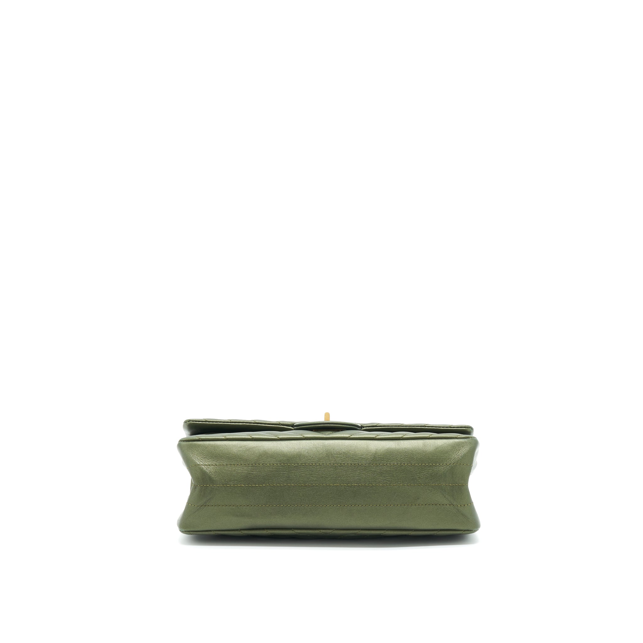 CHANEL SMALL 2.55 REISSUE FLAP BAG CALFSKIN DARK GREEN BRUSHED GOLD HARDWARE