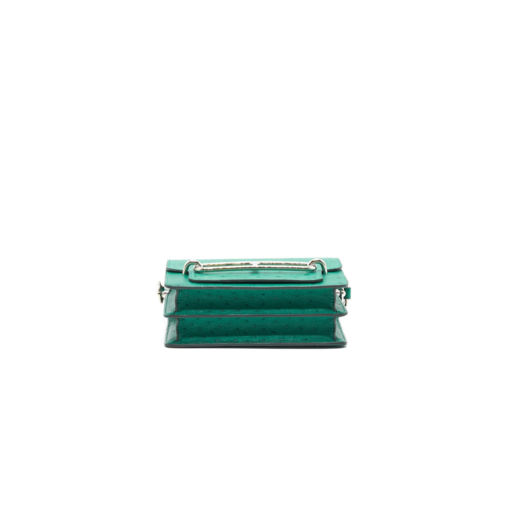 HERMES OSTRICH MINI ROULIS GREEN SHW