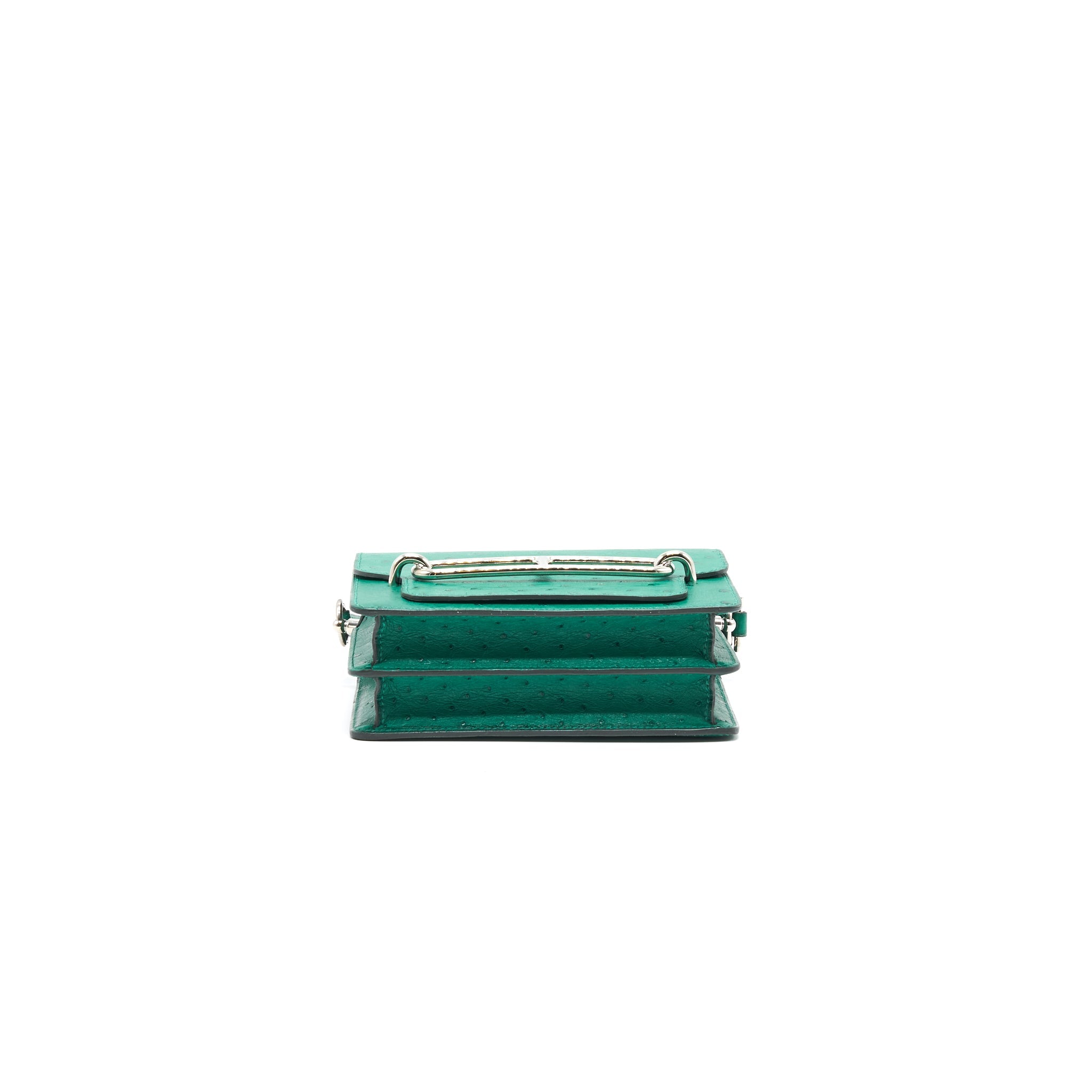 HERMES OSTRICH MINI ROULIS GREEN SHW