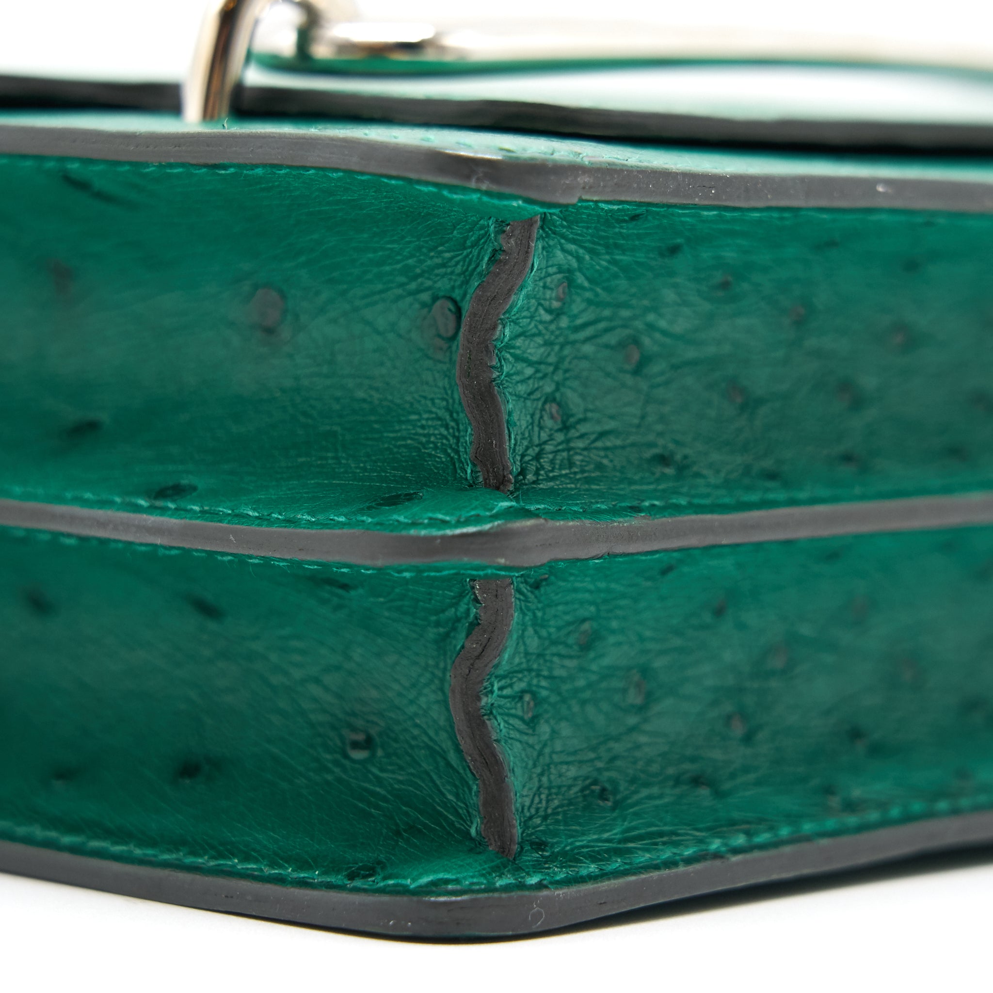 HERMES OSTRICH MINI ROULIS GREEN SHW