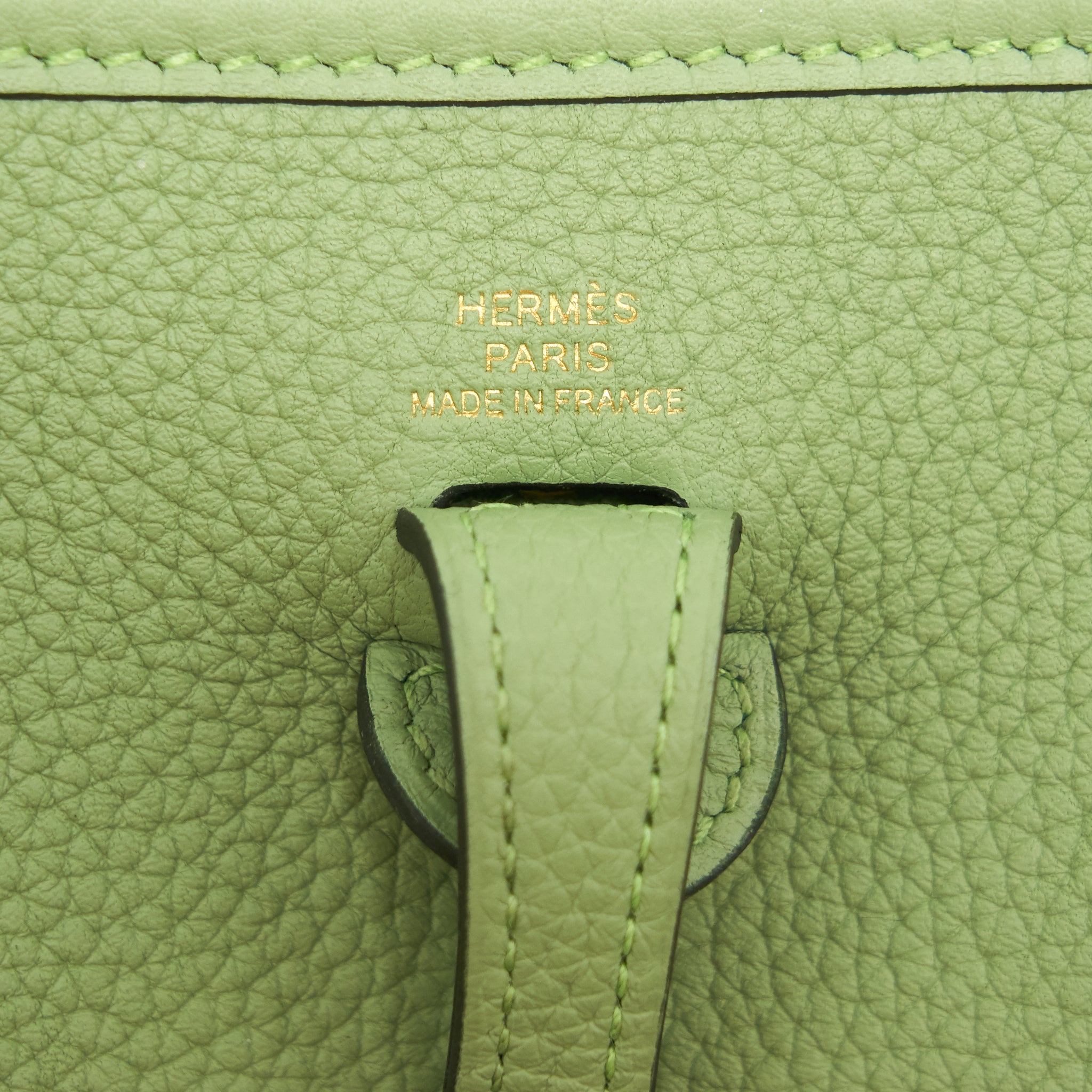 HERMES MINI EVELYNE VERT CRIQUT GHW